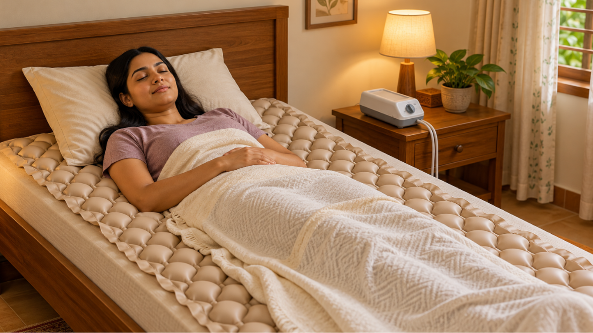 Standard bubble air mattress for home patient care